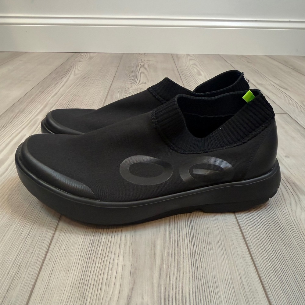 OOFOS OOmg Low Recovery Shoes Black Slip On Mesh Sneakers M12 EU45
